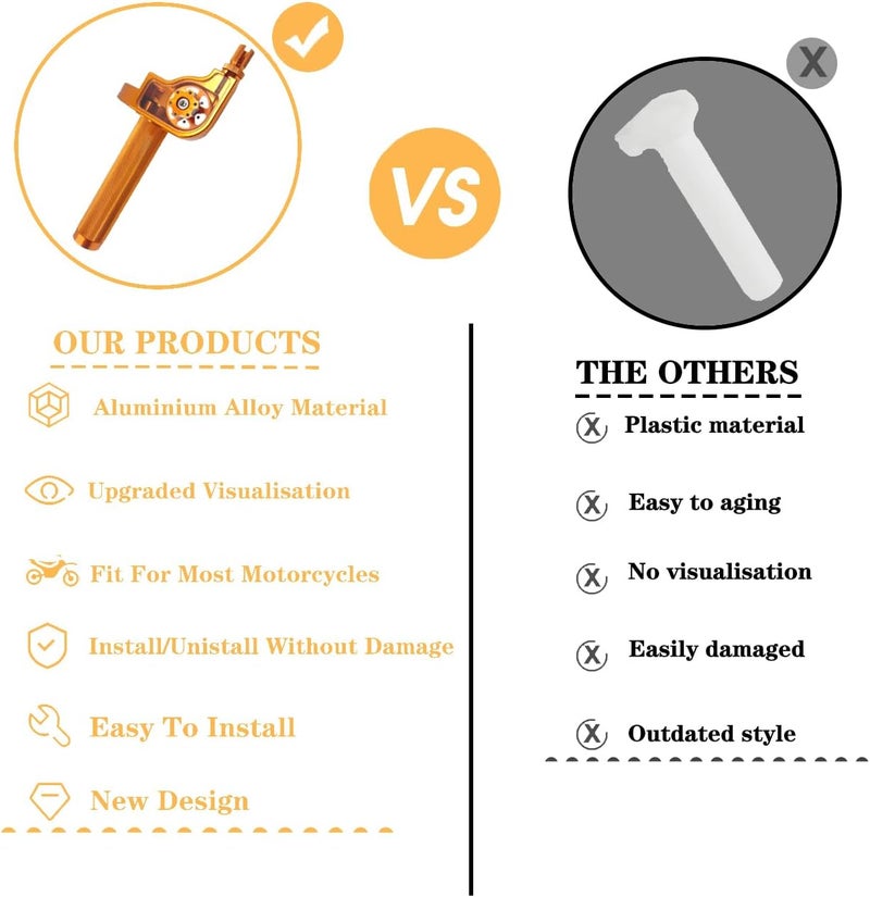 JXPANG Motorcycle Throttle Grip 7/8" 22mm CNC Aluminum Quick Twister with Throttle Cable for KLX CR CRF EXC XR CRF50 CRF230 50 110 125 230 250 Dirt Pit Bike Motocross Motorbike Quad ATV - Image 4